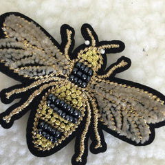 Beaded Bee Beaded Patch