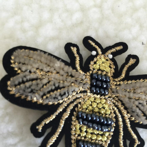 Beaded Bee Beaded Patch