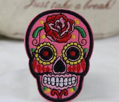 Rose in Skull Punk Biker Patch