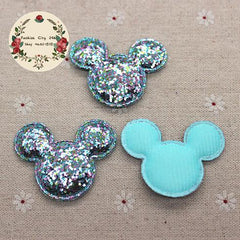 Kawaii Padded Glitter Mickey Mouse Patches