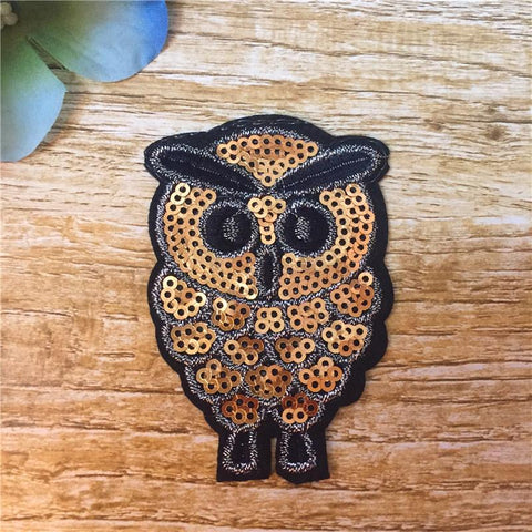 Cute Owl Sequined Iron-On Patch