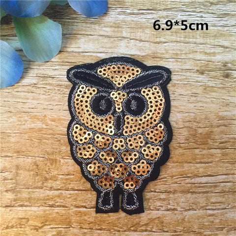 Cute Owl Sequined Iron-On Patch