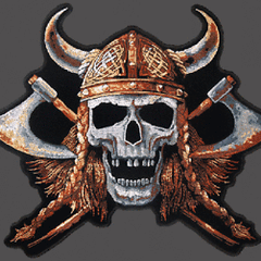 Skeleton with Ax Viking Patch