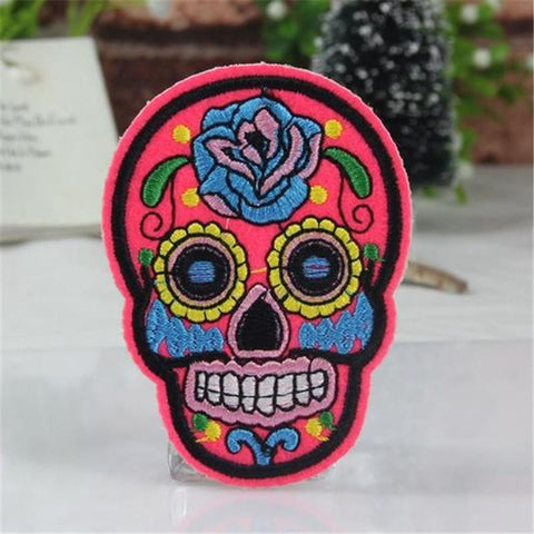 Rose in Skull Punk Biker Patch