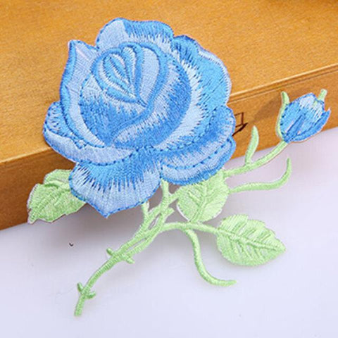 Elegant Rose Embroidery Iron On Patch
